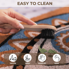 Folkulture moisture-absorption keeps interior floors drier after shoes enter.
