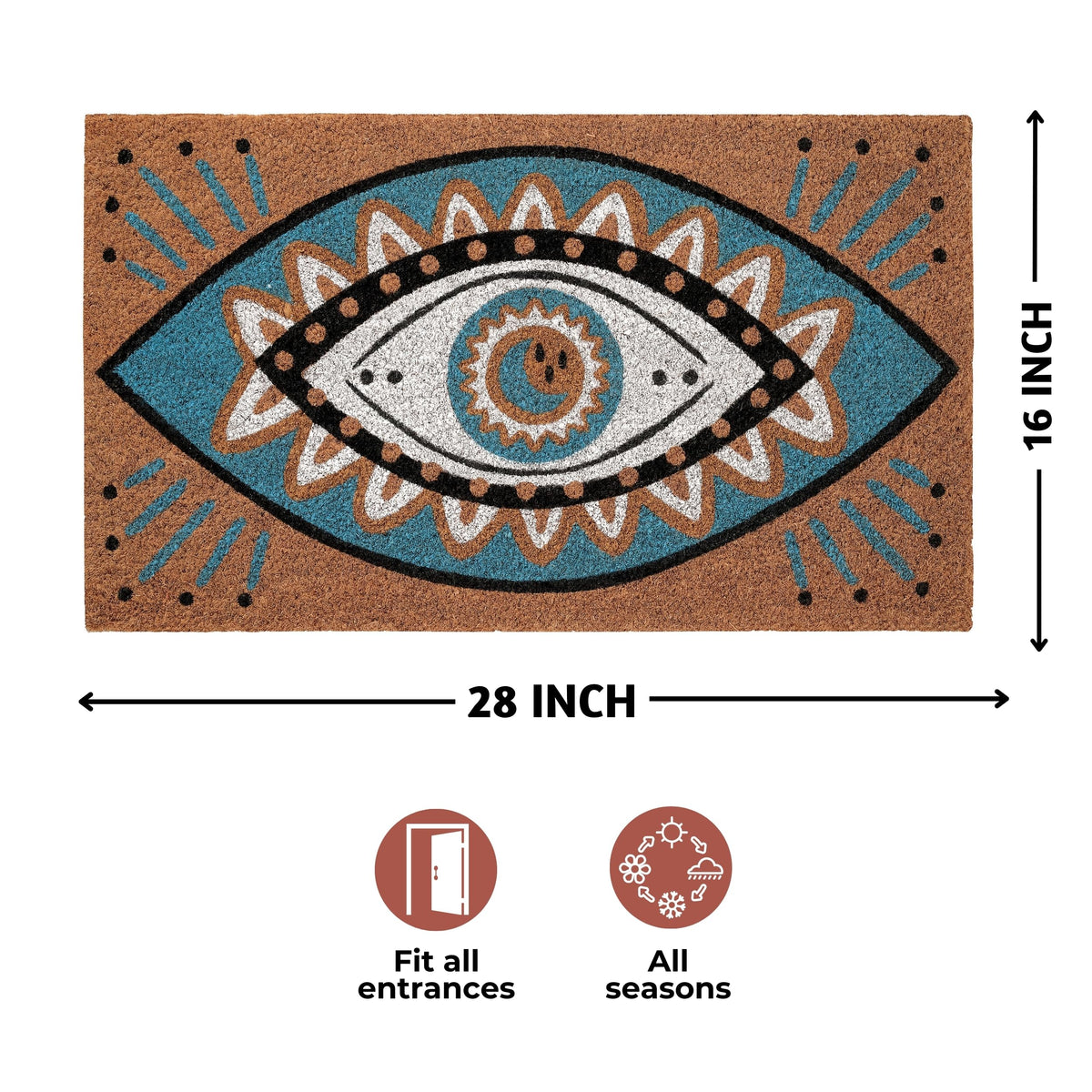 Folkulture weather-resistant mat survives rain and snow at exterior entry.