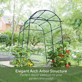 FOLLOOK 7.8 ft tall trellis helps cucumbers grow upward in a raised bed