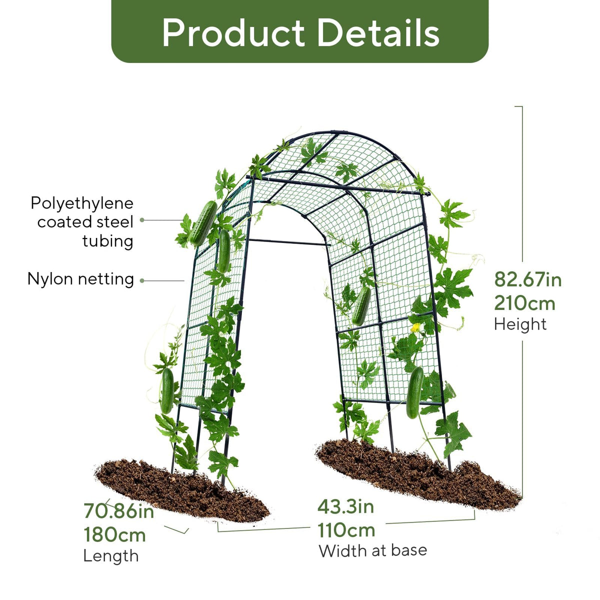 FOLLOOK plastic-coated steel plant support resists sun and rain
