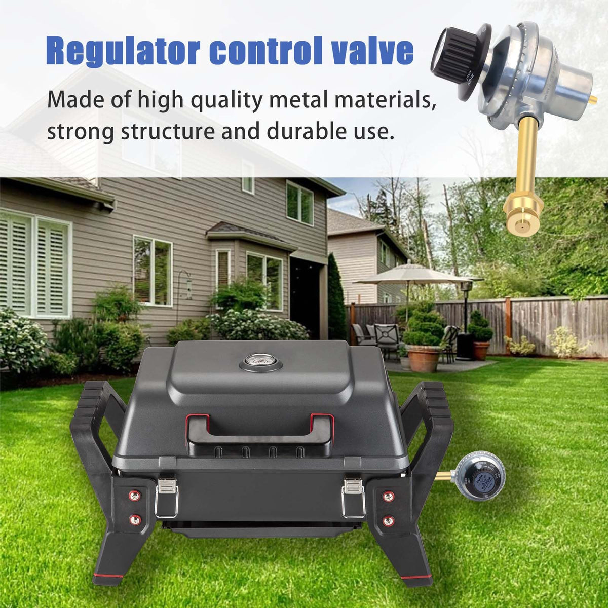 Folosem regulator assembly demonstrates quick Charbroil Grill2Go replacement.