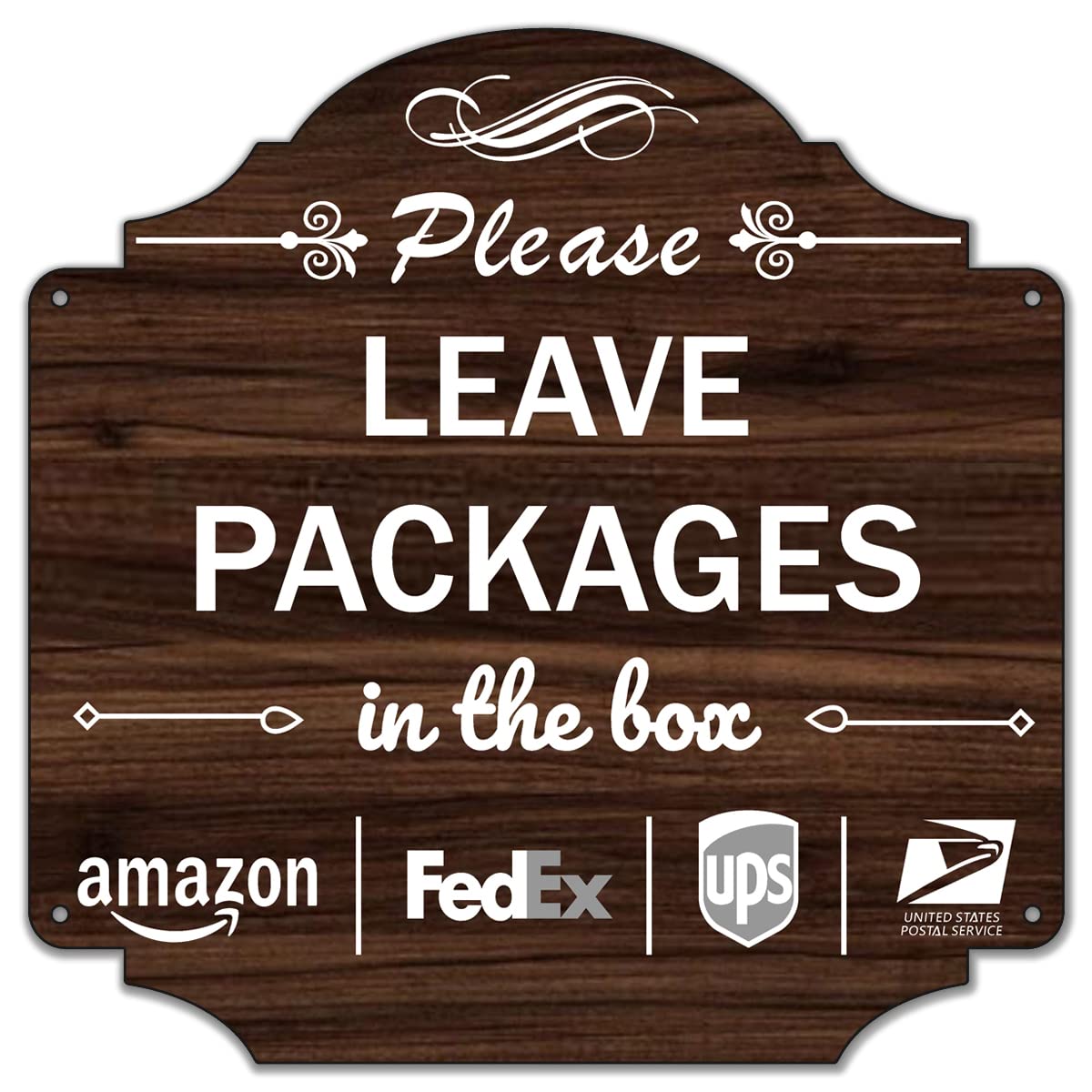 Folyming Please Leave Packages In The Box Sign front view guides couriers to leave parcels.