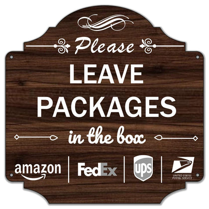 Folyming Please Leave Packages In The Box Sign front view guides couriers to leave parcels.