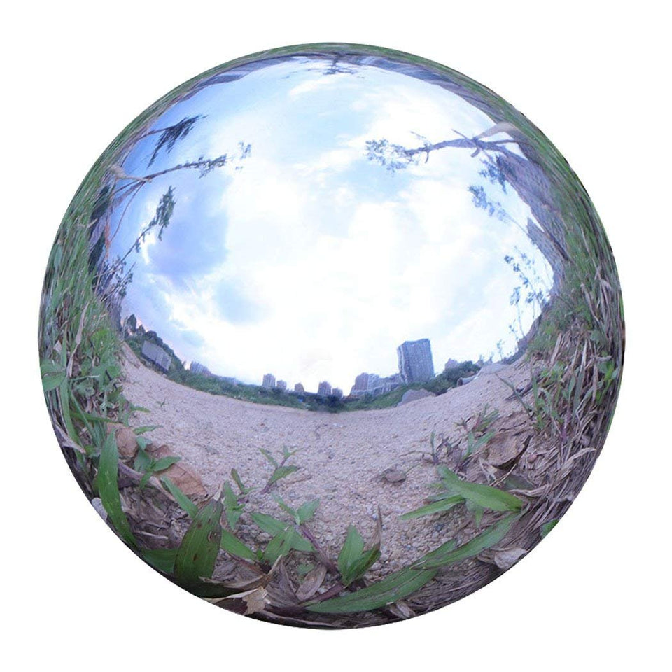 Folytiy stainless steel gazing ball 8inch reflective garden focal point for outdoor elegance.