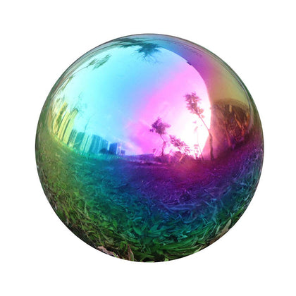 Folytiy USHome Rainbow Gazing Ball 12-inch shines in garden or indoor decor, ideal for outdoor sparkle