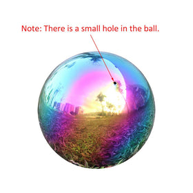 Folytiy USHome Rainbow Gazing Ball outdoor display highlighting reflections on patio or table