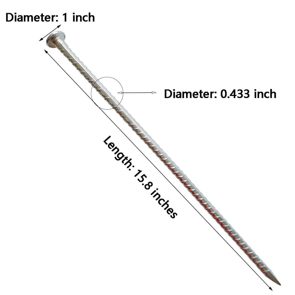FOMMEN rebar stake with galvanized surface resists rust in outdoor use.