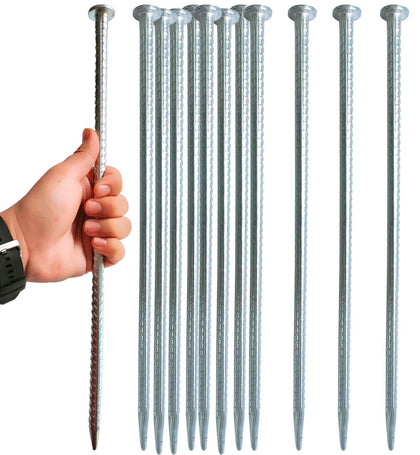 FOMMEN 16-inch rebar stake with hammering top for quick installation.