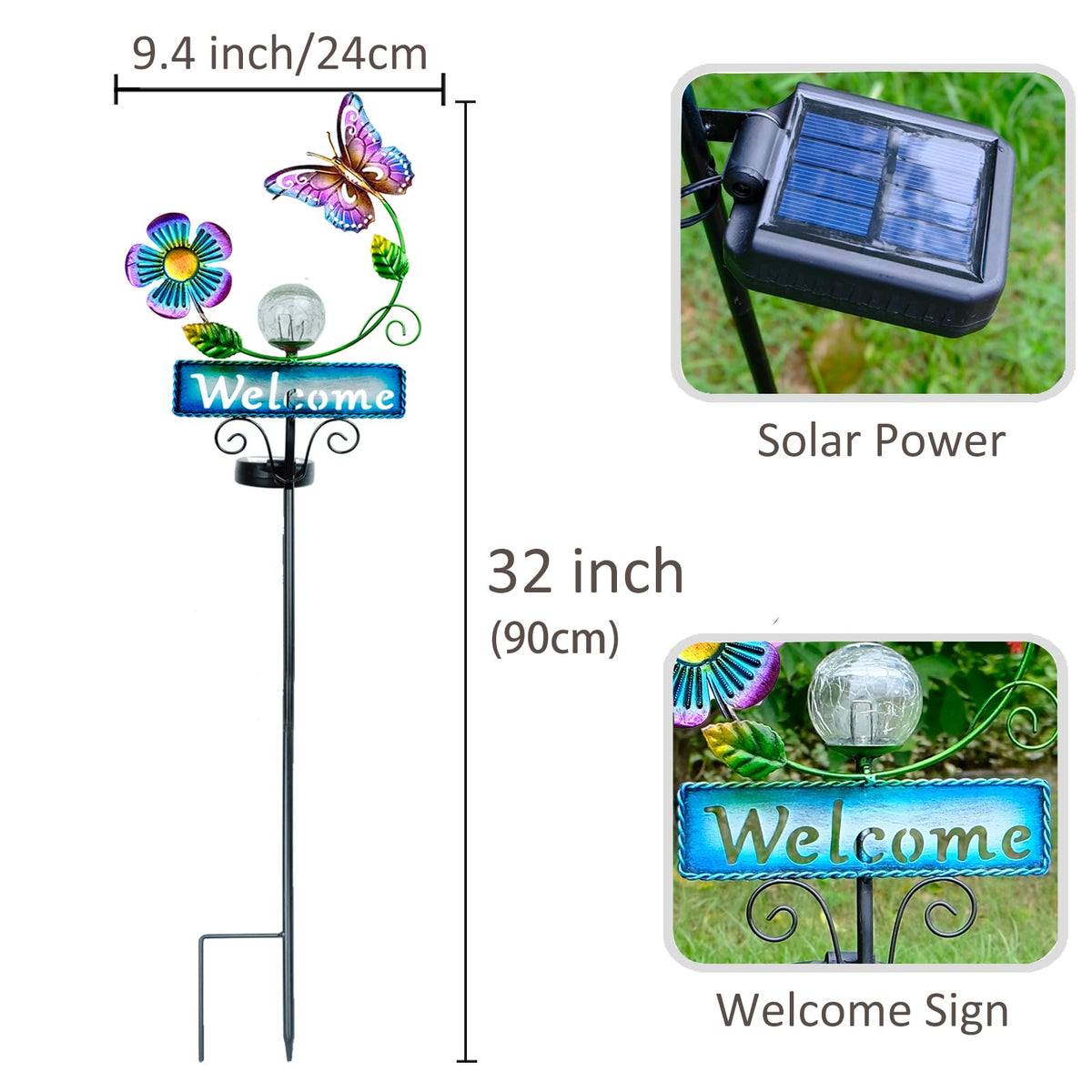 FOMOMDI metal stake outdoor light ready for year round use