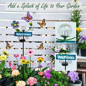 FOMOMDI solar butterfly stake light in garden for eco friendly ambience