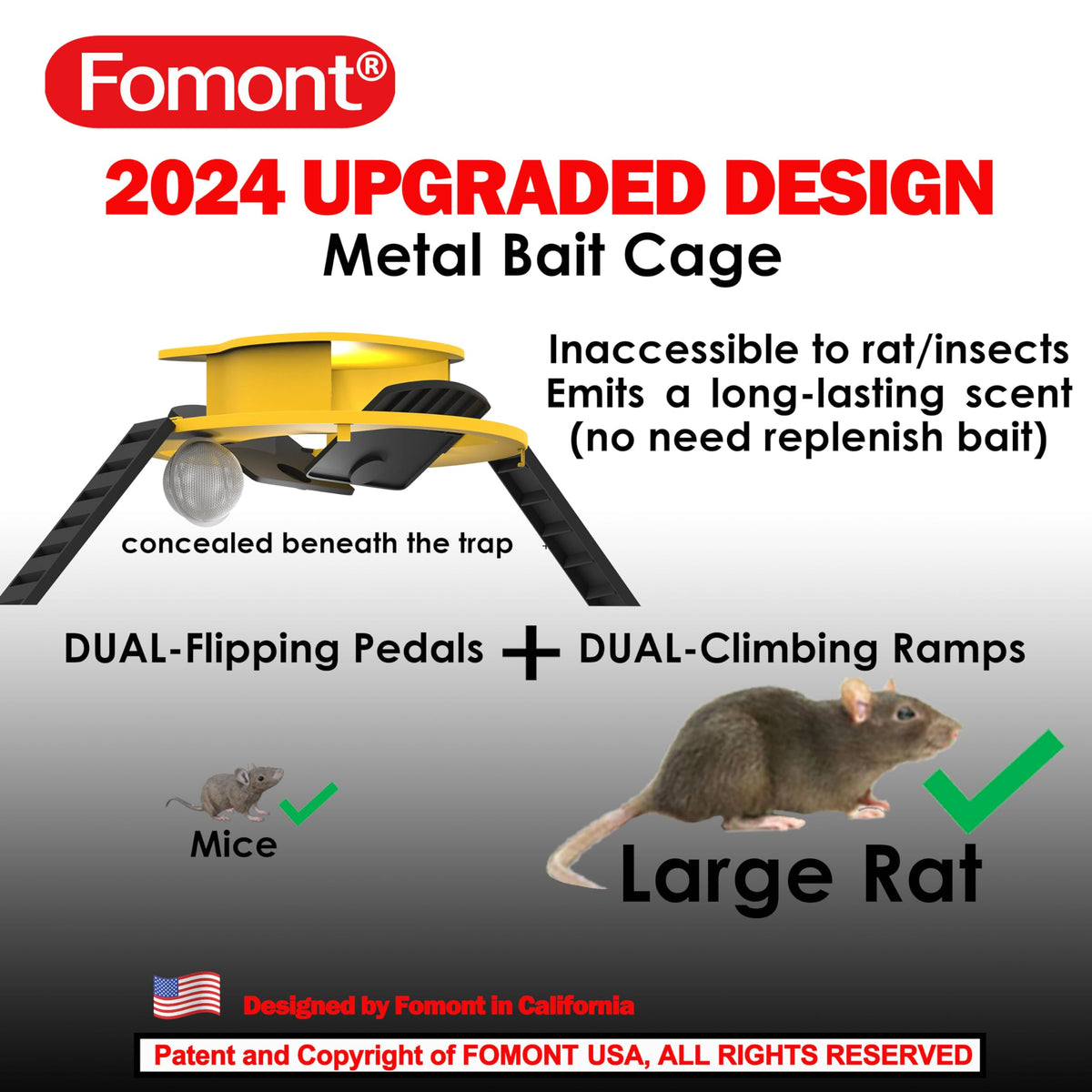 Fomont auto-reset trap designed for continuous capture with minimal resets.