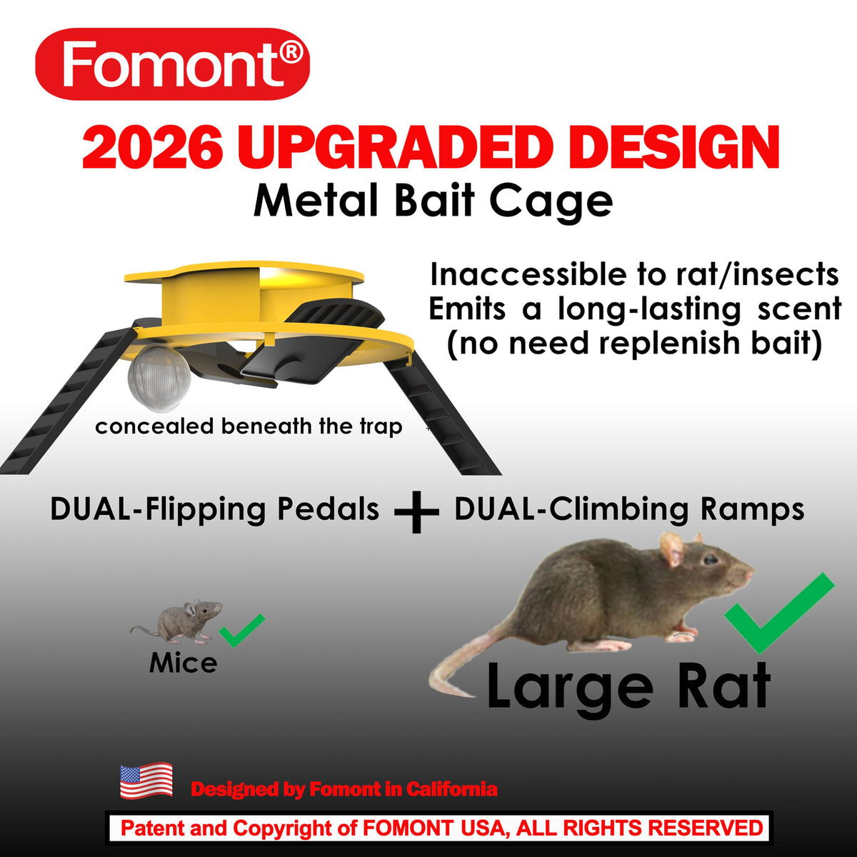 Fomont metal bait chamber keeps lure hidden and offers controlled release