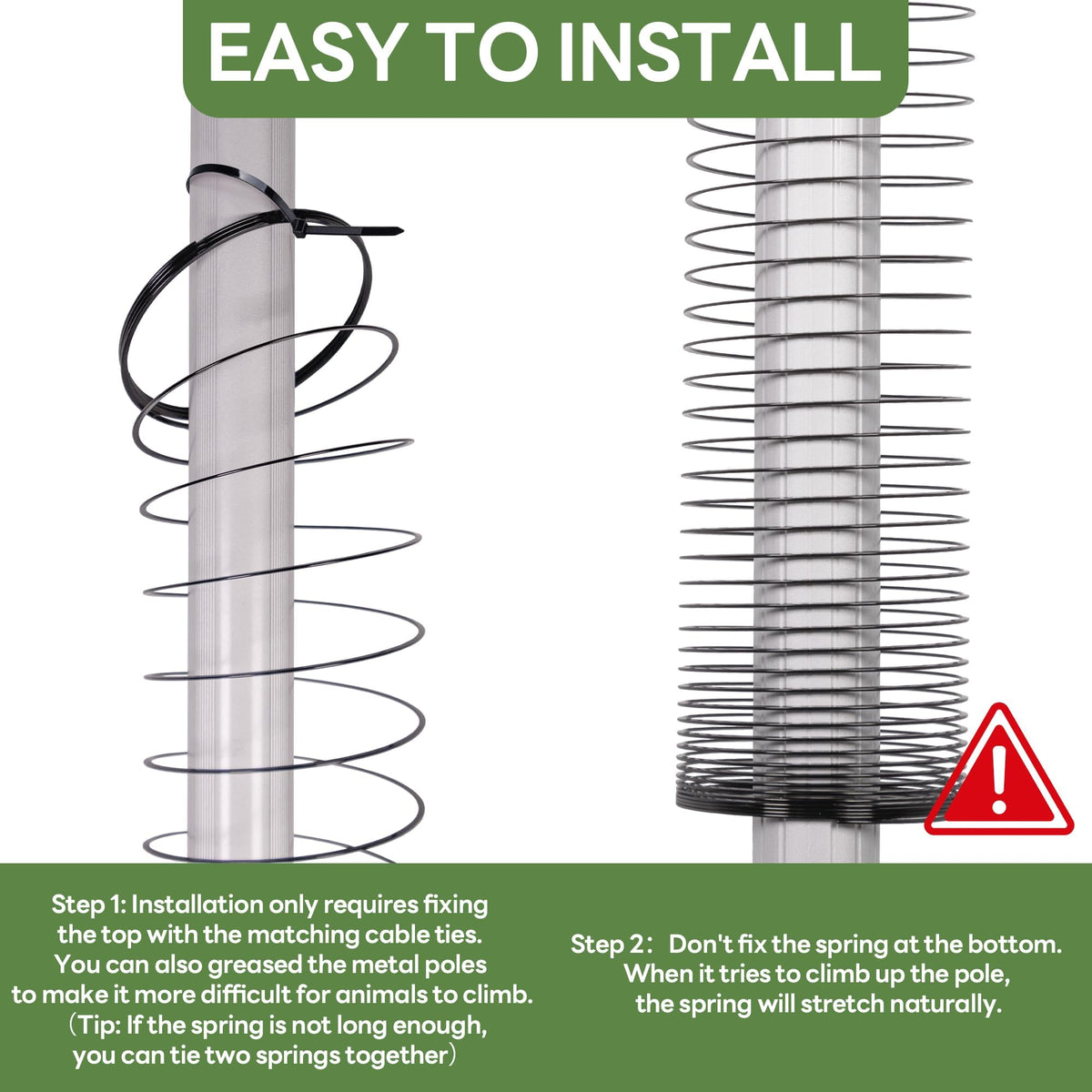 Foneso included cable ties simplify immediate, DIY installation.