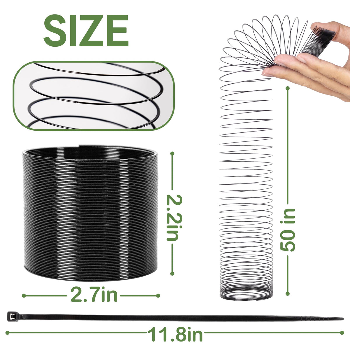 Foneso spiral guard close-up shows durable, rust-resistant metal.