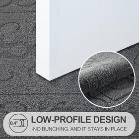 FONEYI door mat with non-slip backing stays put on dry floors