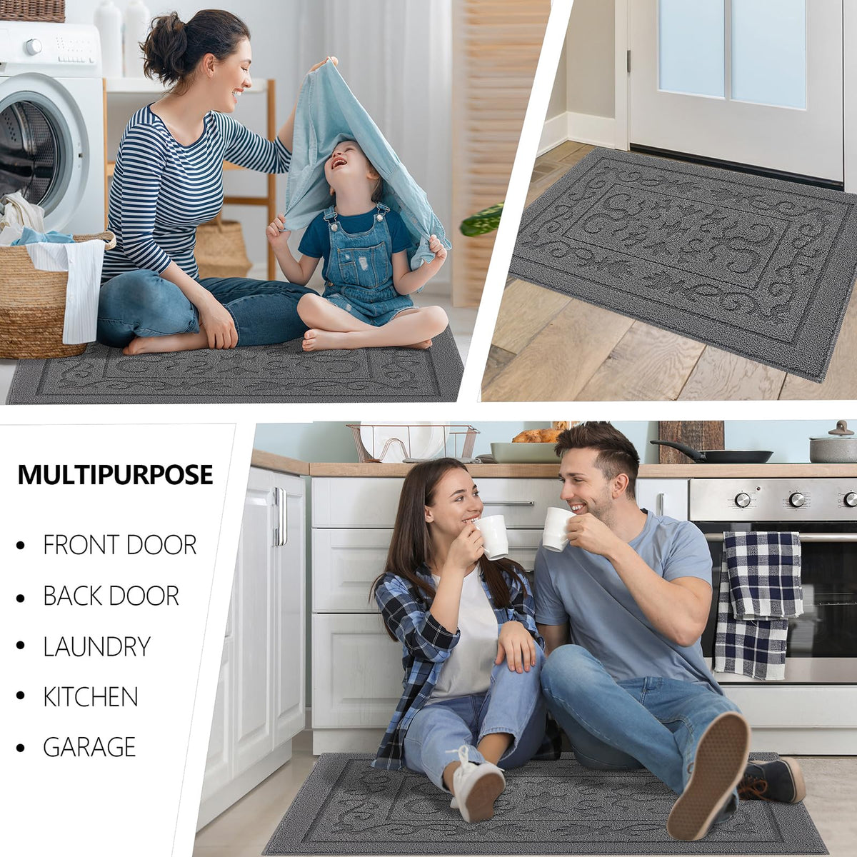 FONEYI entryway mat suited for front or back door use