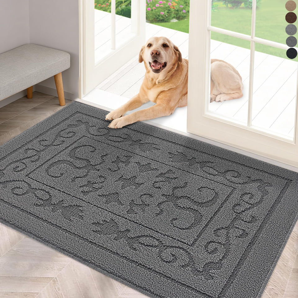 FONEYI indoor door mat with dirt-trap focus keeps entryway floors clean