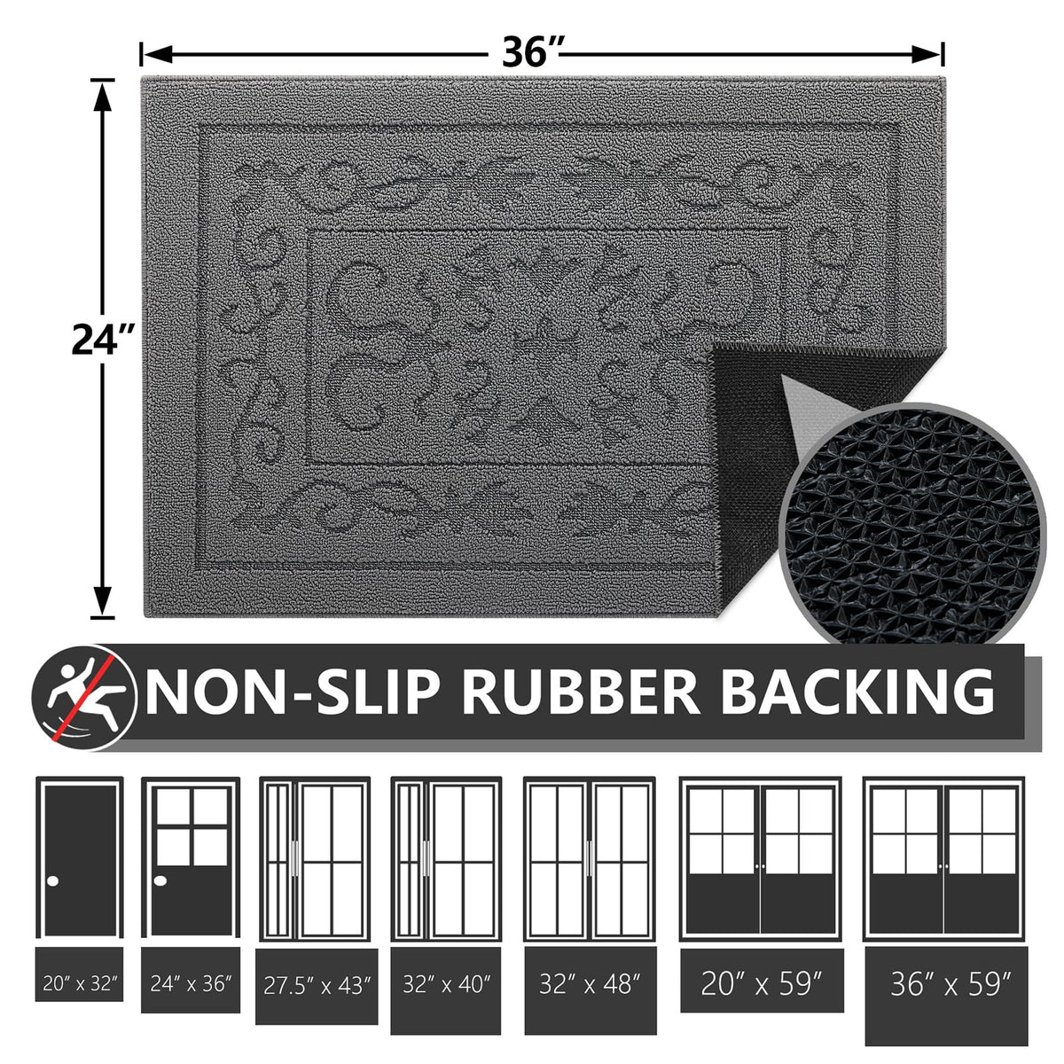 FONEYI indoor doormat is washable and easy to maintain