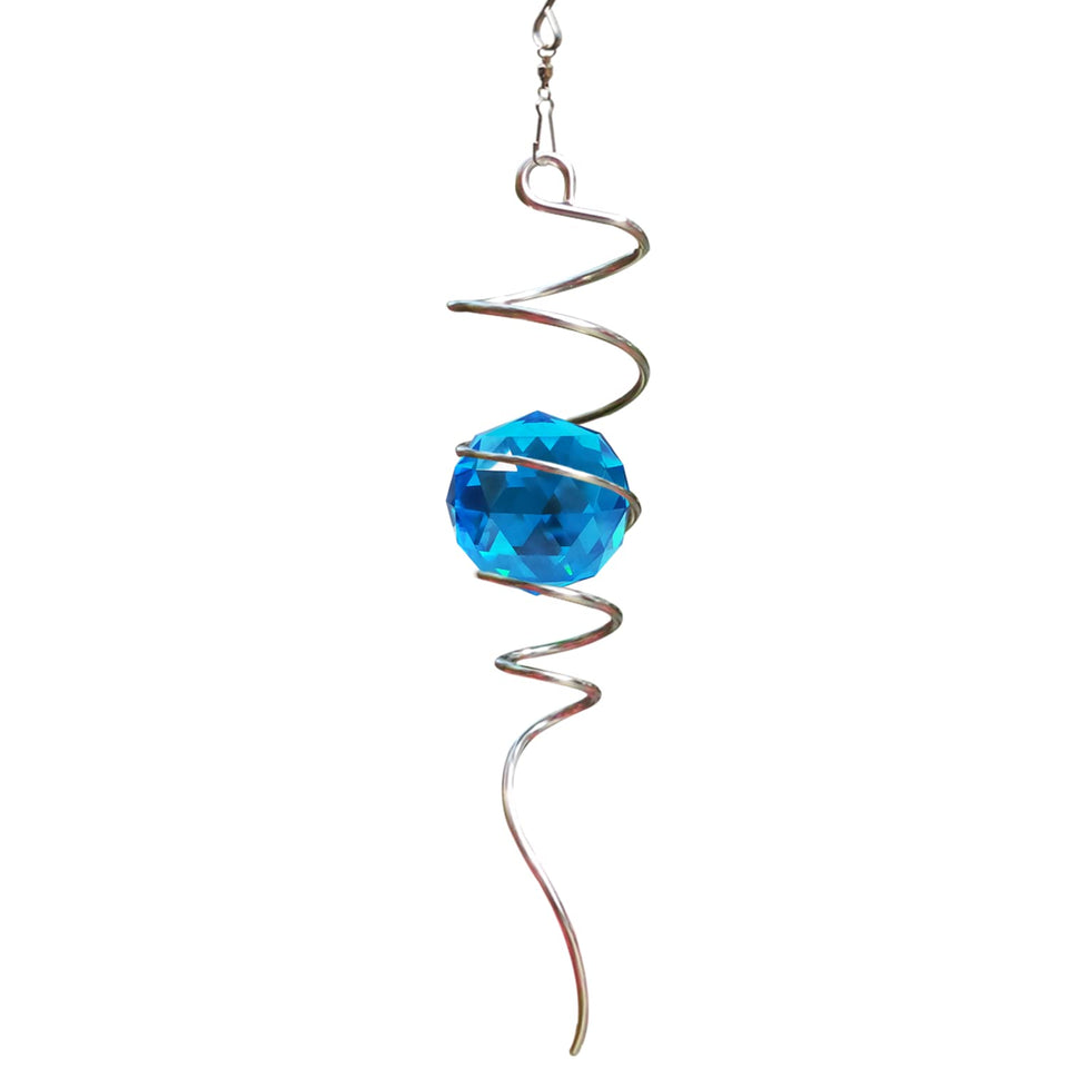 FONMY Gazing Ball with spiral tail reflects sun into rainbows