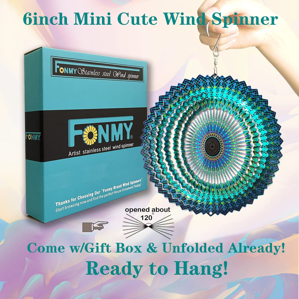FONMY wind spinner 3D laser-cut design creates eye-catching reflections