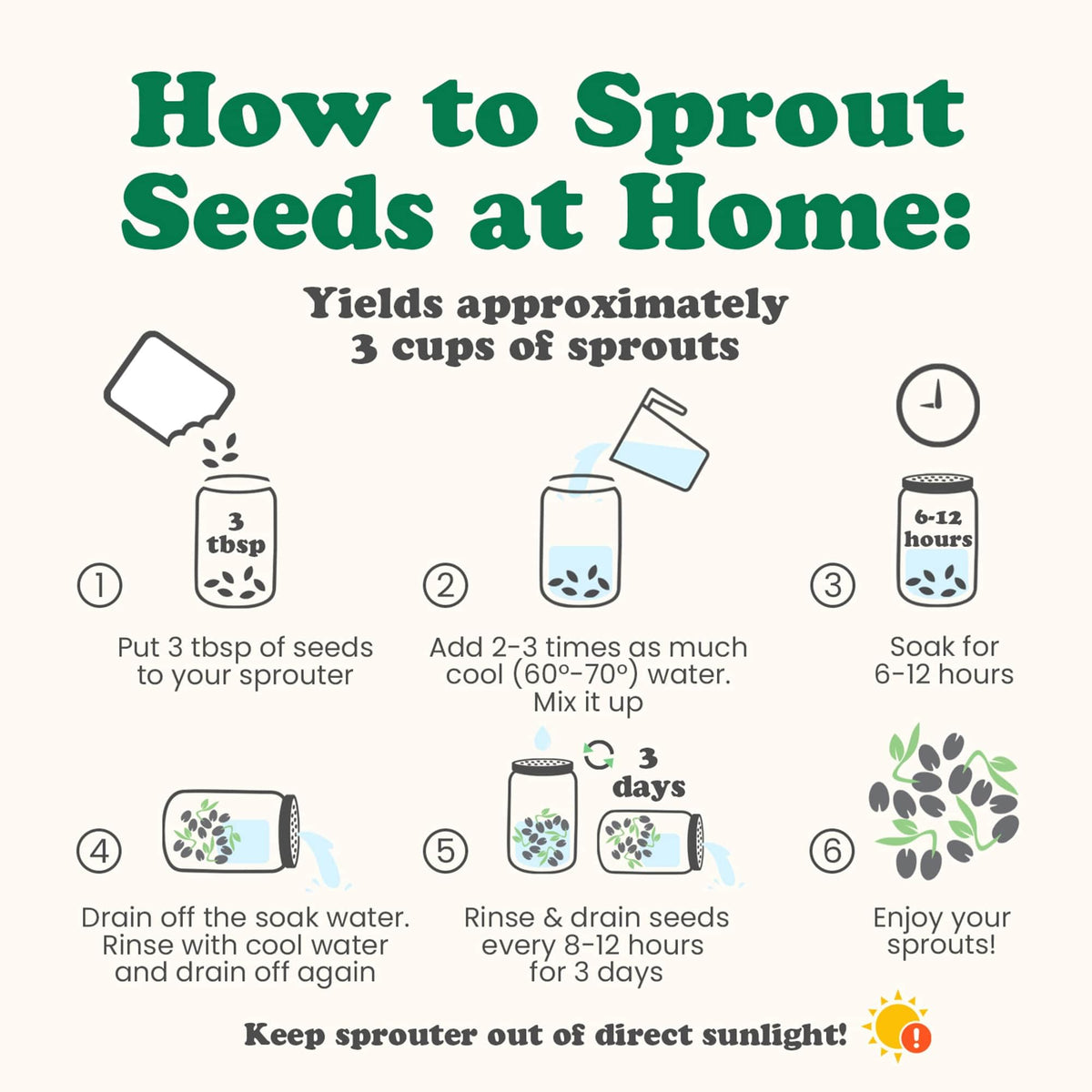 Food to Live alfalfa sprouts with sweet, nut-like flavor for sandwiches