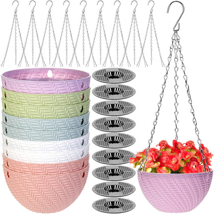 Foraineam 10-pack mini hanging planters set with five color options for indoor decorating