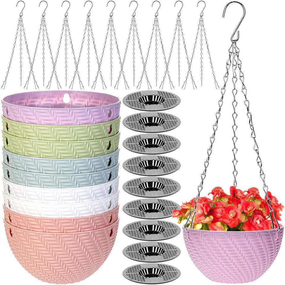Foraineam 10-pack mini hanging planters set with five color options for indoor decorating