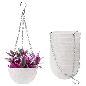 Foraineam 6-inch hanging planter with self-watering insert for indoor or outdoor use.