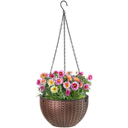 Foraineam dual-pots hanging planter shows spacious design for lush indoor or outdoor arrangements.