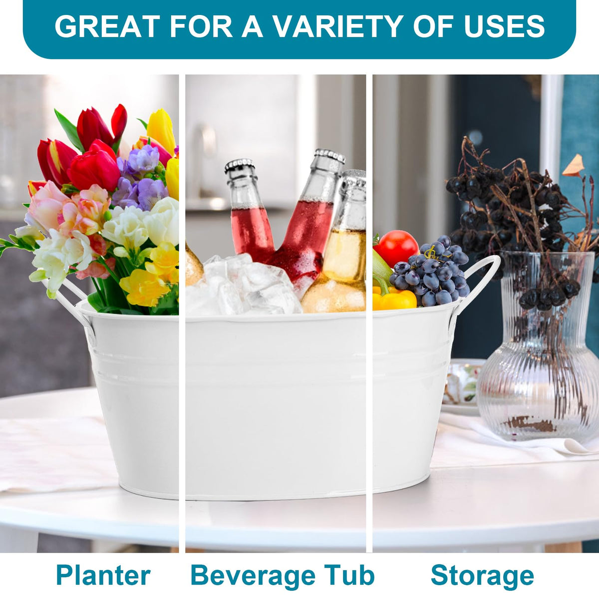 Foraineam durable metal coating ensures long-lasting planters for patios.