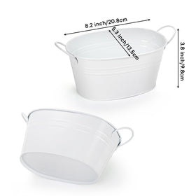 Foraineam oval white planter tubs ideal for compact plant displays.