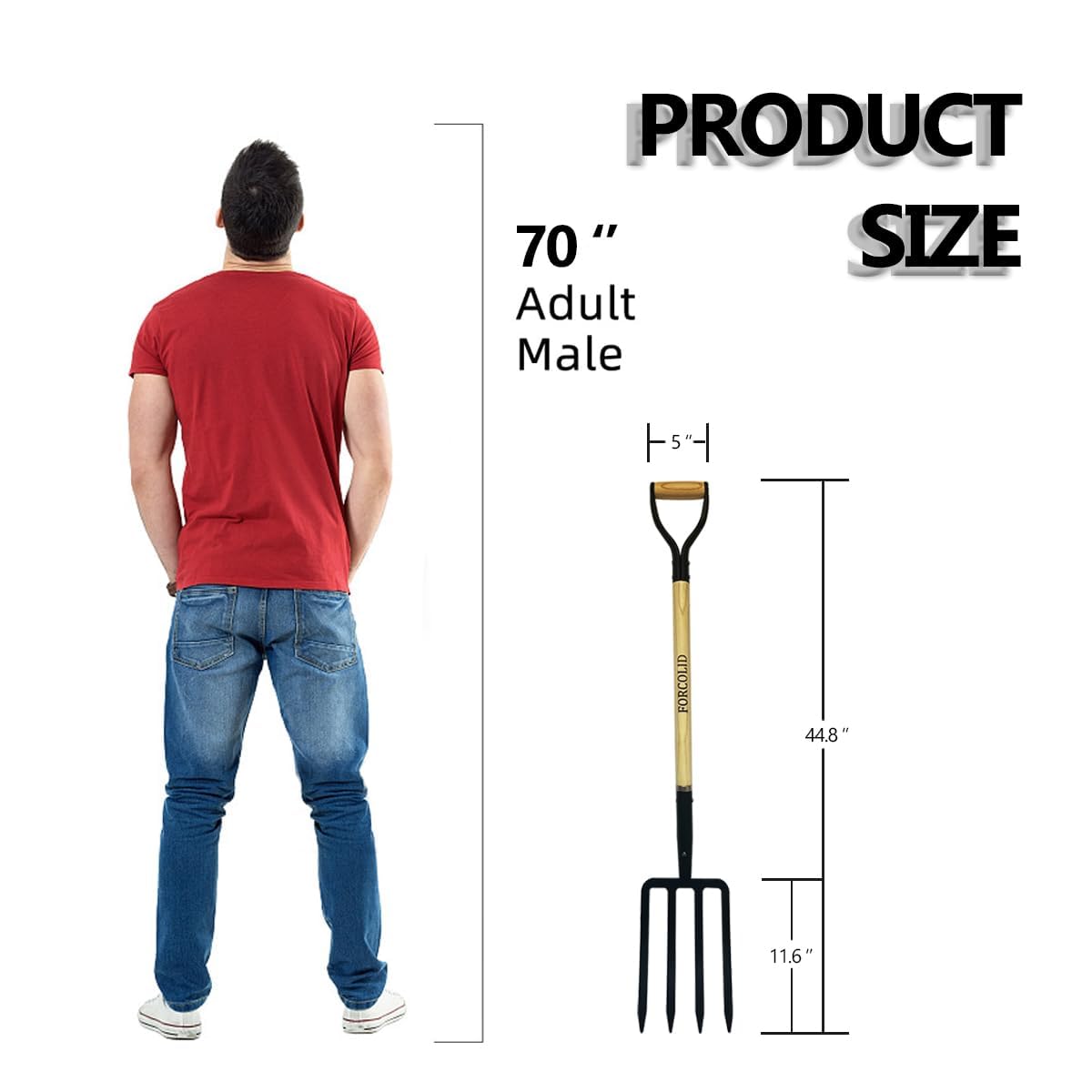 FORCOLID garden fork Y-grip offers steady control.