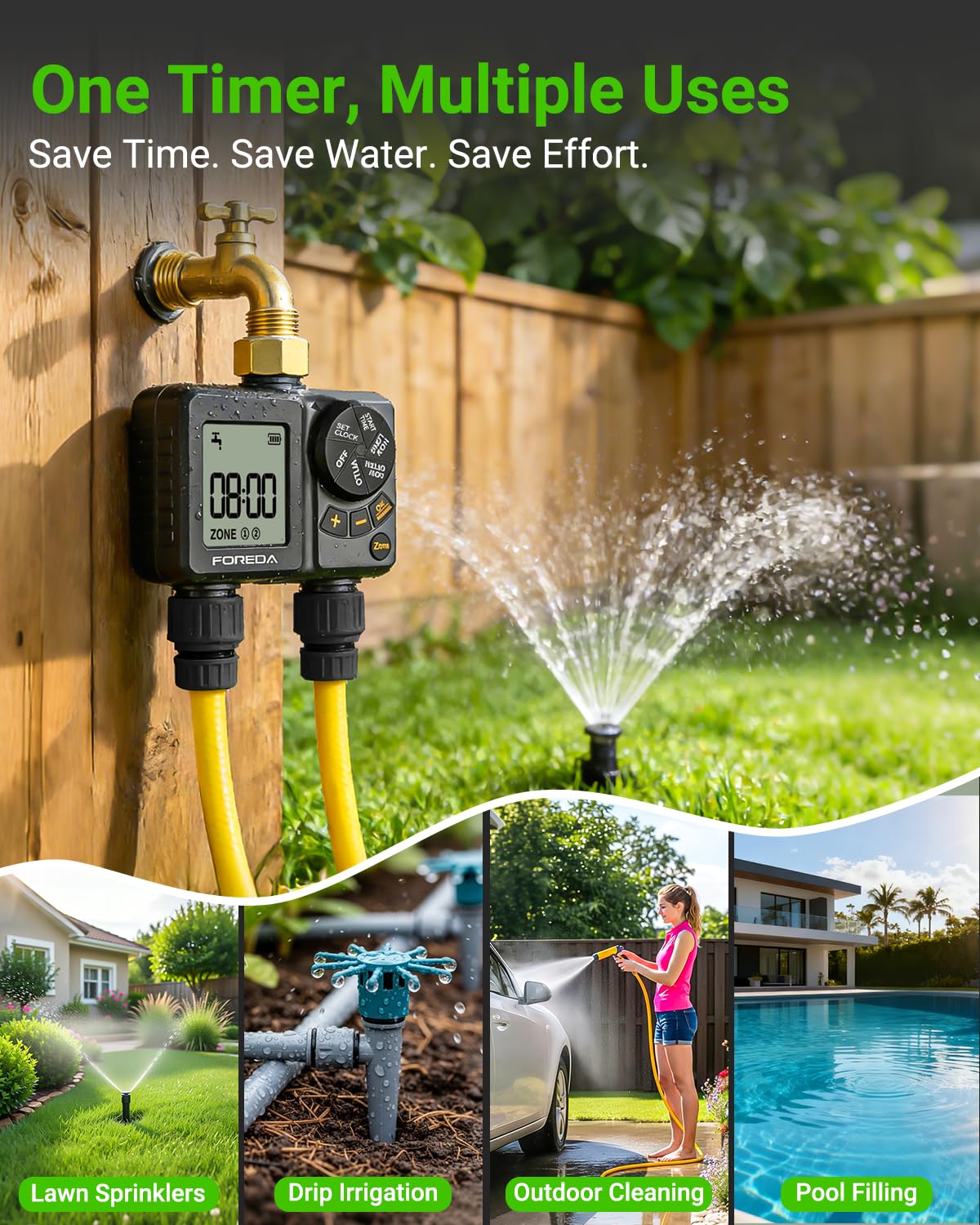 FOREDA 1-year warranty offers confidence in durable outdoor performance.
