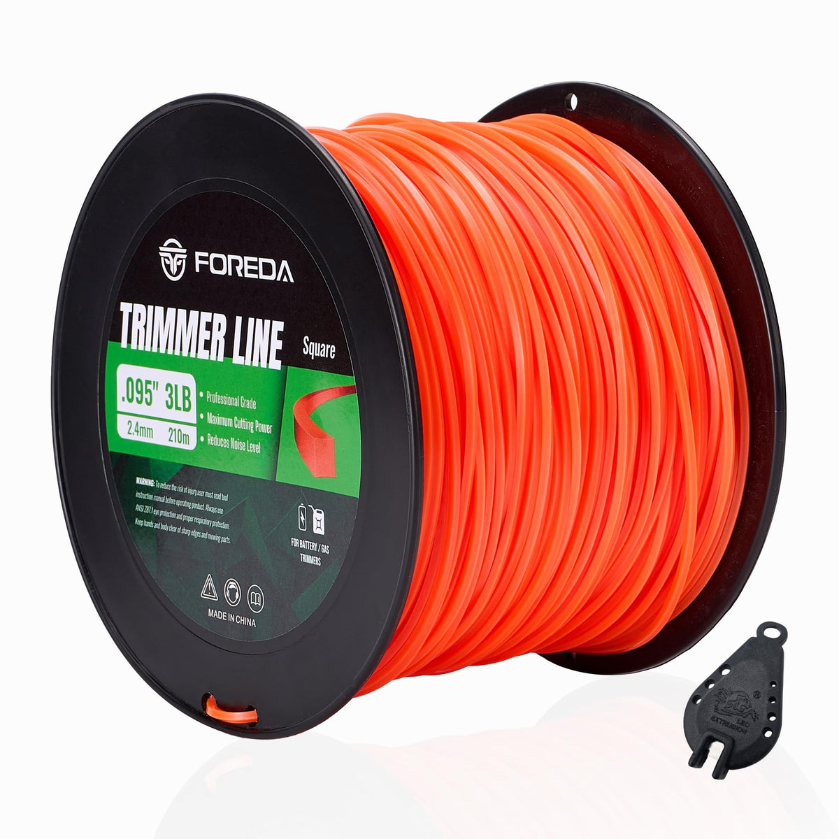 FOREDA 095inch square weed eater string for heavy-duty yard work