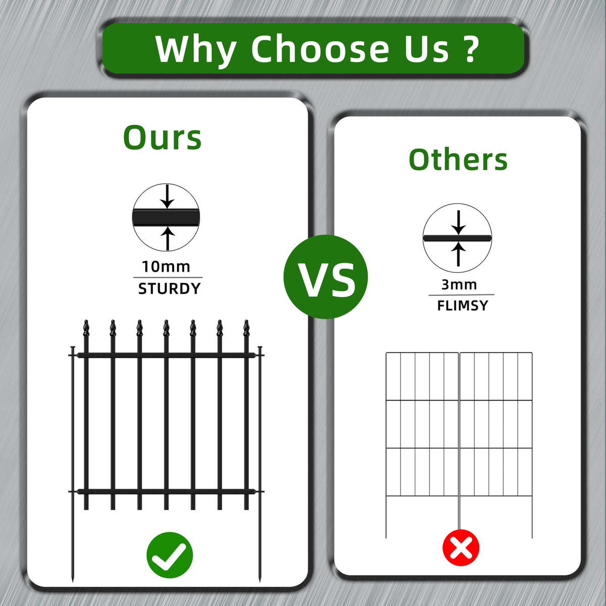 FOREHOGAR 30 inch stakes provide solid grounding and straight lines.