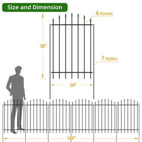 FOREHOGAR 36-inch black garden fence adds subtle yard separation