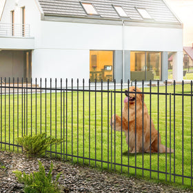 FOREHOGAR 42in garden fence panel showing sturdy welded steel construction for durable borders.