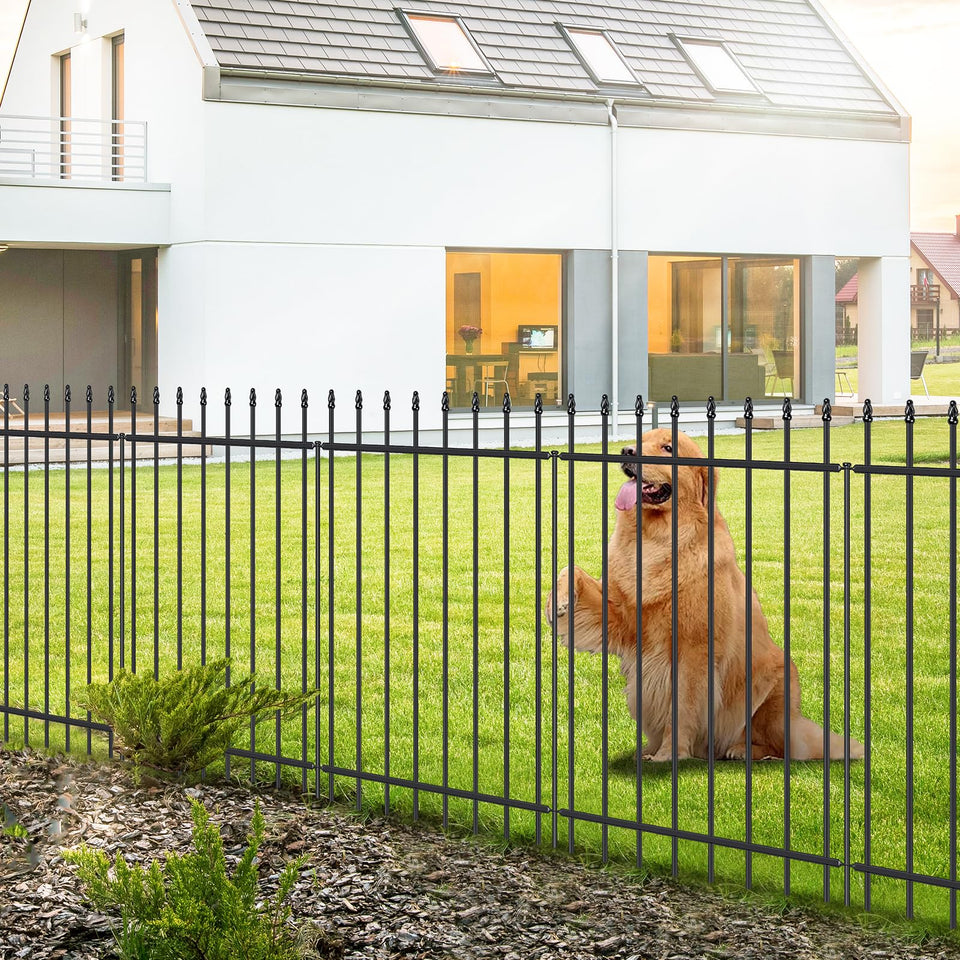 FOREHOGAR 42in garden fence panel showing sturdy welded steel construction for durable borders.