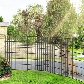 FOREHOGAR black fence for borders illustrates pet-safe yard boundaries