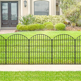 FOREHOGAR black outdoor yard fence framing a yard or lawn.