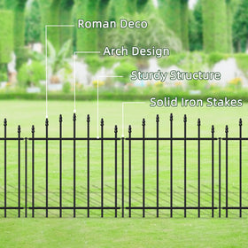 FOREHOGAR black powder-coated border fence adds durable outdoor perimeter