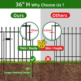 FOREHOGAR black powder-coated fence detail highlights rustproof, decorative finish.