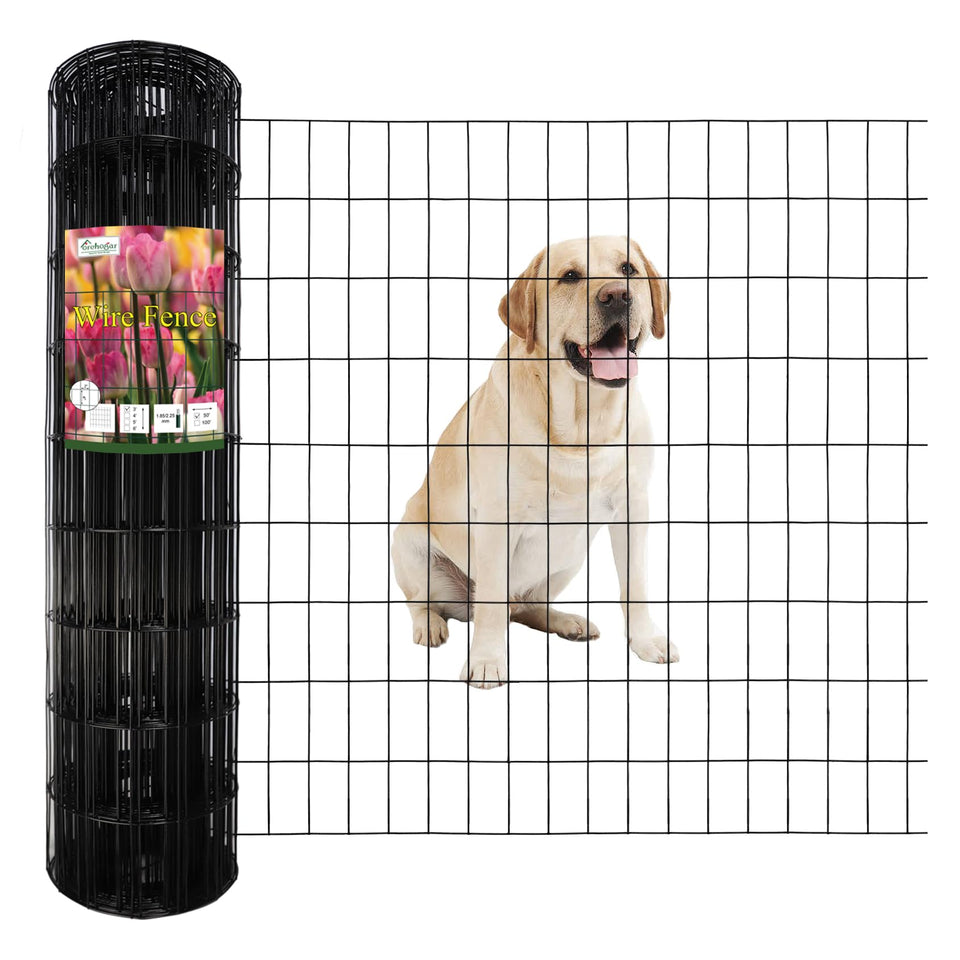 FOREHOGAR black vinyl-coated welded wire fence roll for garden borders.