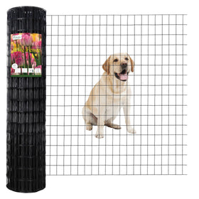 FOREHOGAR black vinyl-coated welded wire fence roll for sturdy garden borders and easy storage.