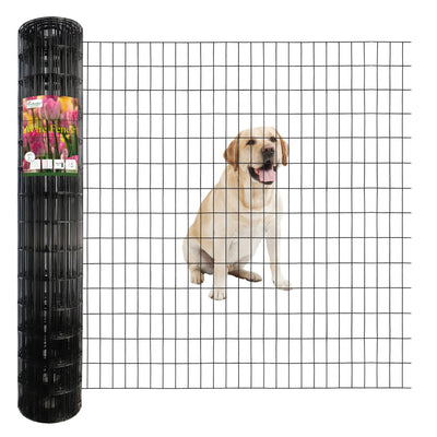 FOREHOGAR black vinyl coated welded wire fence 56in tall for durable garden border.