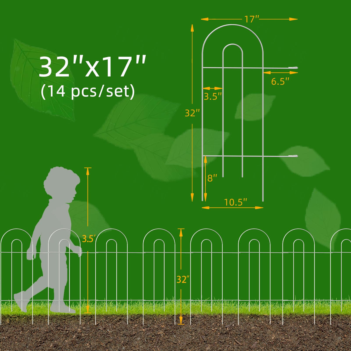 FOREHOGAR easy-install border fence with self-supporting legs.