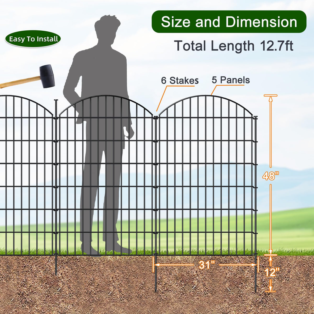FOREHOGAR fence panel in place shows quick no-dig setup.