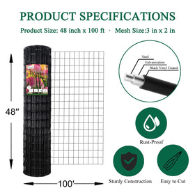 FOREHOGAR lightweight black fence is easy to install and move for versatile yard projects.