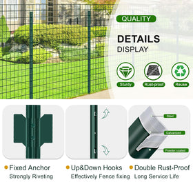FOREHOGAR fence post supporting garden borders and light fencing around beds.