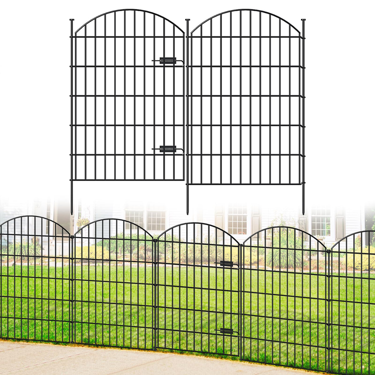 FOREHOGAR garden fence gate 42in tall controls pet movement and protects flower beds